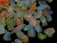 Opale d'Éthiopie multi-reflets polie à froid, pierre brute naturelle, environ 10-20 mm de long, environ 100 carats, certifiée par un tiers, PME GemsBeads