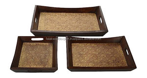 Bandeja de madera de Acacia para servir bodas, Decoración de cumpleaños, platos de madera, bandeja de madera rectangular, Falak World Export - Product Image 2