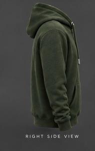 Sweat-shirt à capuche vert foncé pour homme, coupe classique, logo sur le devant, poche, coton molletonné 320g, tricoté, vêtement d'hiver décontracté - Product Image 5