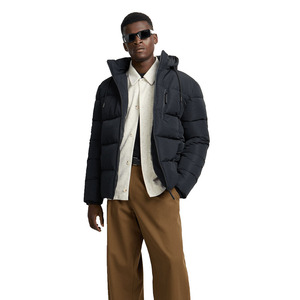 Veste à capuche matelassée pour homme, hiver, décontractée, fermeture éclair, couleur unie, rembourrage en coton, imperméable, nylon écologique, coupe-vent - Product Image 4