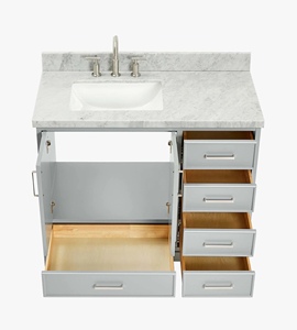Mueble de Baño Personalizado Mary de 43 Pulgadas con Lavabo a la Izquierda, Solo Mueble, 3 Opciones de Acabado, Fabricante OEM de Vietnam - Product Image 5