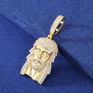 <b>Crown</b> Of Thorns Jesus Face Pendant - Moissanite Jesus Pendant, Elegant 925 <b>Silver</b> Jesus Face Pendant, Christian Faith Jewelry - Product Image 3