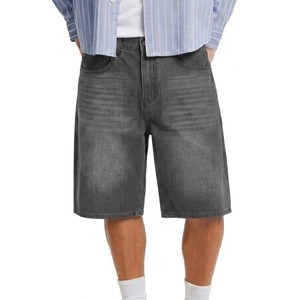 Pantalones Cortos de Mezclilla Gris Oscuro para Hombre, de Primera Calidad, Corte Recto, Cintura Media, Estilo Casual de Verano, Tela de Algodón Lavada, OEM ODM - Product Image 1