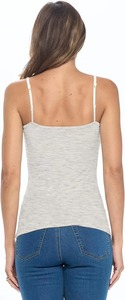 Débardeur gris pour femme à fines bretelles, col rond, en coton tricoté, couleur unie, sans manches, respirant, écologique, coupe classique - Product Image 3