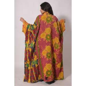 Chaqueta Acolchada de Algodón Kantha Gudri, Kimono con Estampado Floral, Bata de Baño para Mujer, Abrigo Largo Vintage Indio - Product Image 5
