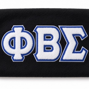 Mens Varsity <b>Crewneck</b> Sweatshirt with Greek Letter Embroidery Kangaroo Pocket Striped Ribbed Trim Casual Greek style - Product Image 6