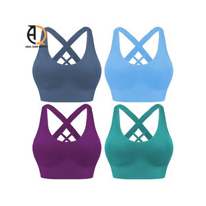 Top Deportivo Elástico y Suave, Sujetador Deportivo Corto con Tirantes No Ajustables, Acolchado, con Ribete Blanco, Sujetador Deportivo para Fitness, Yoga, Conjunto Deportivo Sexy para Gimnasio - Product Image 2