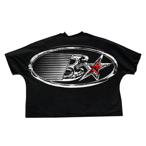 Camiseta Gráfica Oversize con Estampado Digital Personalizado, 275 g/m², Algodón, Corte Desgastado, Bajo sin Rematar, Manga Larga, Estilo Cropped para Hombre - Product Image 5