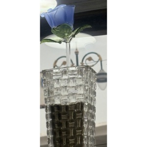 Jarrón de Vidrio de Borosilicato Hecho a Mano con Diseño Moderno, Flor de Rosa Azul, para Mesa, con Colores Personalizados y Empaque para Regalos del Día de San Valentín - Product Image 6