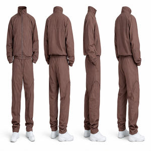 Ensemble de jogging pour hommes en polyester, deux pièces, veste zippée en nylon matelassée et pantalon de survêtement, survêtement en nylon personnalisé pour hommes - Product Image 5