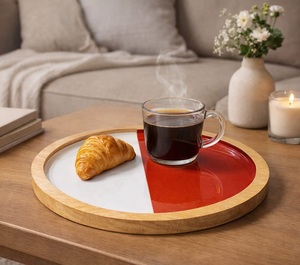 Bandeja de servir de madera de primera calidad con diseño de sonrisa, plato para desayuno para niños, restaurante, catering, hotel, servicio de mesas - Product Image 4