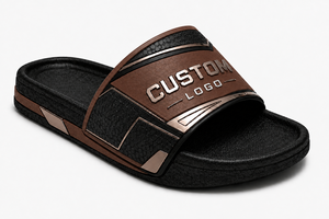 Claquettes pour hommes avec logo personnalisé, couleur unie, bout ouvert, été, dessus en EVA PU, coussinées, imperméables, légères - Product Image 5