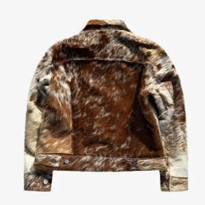 Chaqueta bomber de cuero vacuno lista para enviar para hombre, chaqueta de invierno de cuero vacuno auténtico con estampado animal, de lujo. - Product Image 2