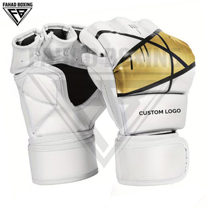 Guantes de Boxeo y MMA de Primera Calidad Hechos a Mano con Contraste de Color Dorado y Blanco, de Gran Venta, al Mejor Precio de Fábrica - Product Image 3