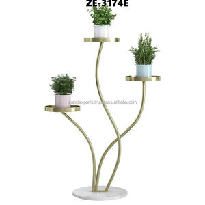 Mesa Consola de Metal Dorado Hecha a Mano de Lujo con Acabado en Polvo para Sala de Estar y Jardinería, India - Product Image 1