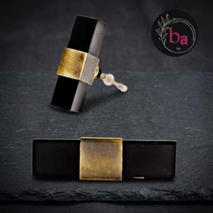 Luxury Black Resin Adjustable T-Bar Pull Handle | Cubed Cabinet <b>Drawer</b> <b>Knob</b> | Durable Modern Wardrobe Dresser Kitchen Furniture - Product Image 1