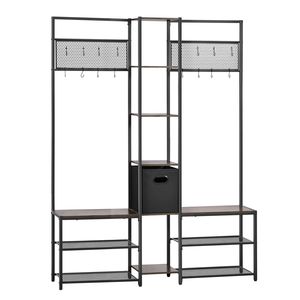 Appendiabiti autoportante da 70,9 pollici con struttura in acciaio, scarpiera angolare e organizer per vestiti e scarpe - Product Image 1
