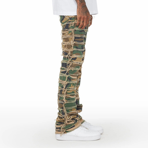 Pantalon en jean décontracté en coton, style streetwear hip-hop, personnalisable, séchage rapide, fermeture boutonnée – Grande Vente - Product Image 2