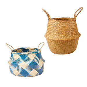 Decorative Handmade Straw Belly <b>Baskets</b> Natural Woven Organizer for Laundry and Toys Home Decor PHU HAO Brand Souvenir Earth Day - Product Image 1