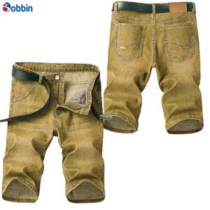 กางเกงยีนส์ขาสั้นผู้ชายสั่งทำ กางเกงยีนส์ขาสั้นผู้ชายแฟชั่นสตรีทแวร์ฤดูร้อนทรงตรงหลวม กางเกงยีนส์ขาสั้นสำหรับผู้ชาย - Product Image 4