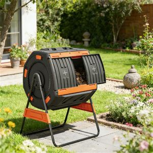 Compostiera da Esterno Arancione con Aeratore per Compostaggio Efficace all'Aperto - Product Image 1