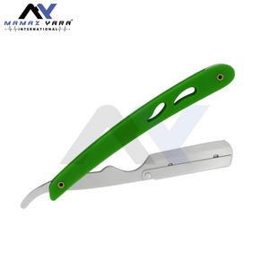 Professional <b>Single</b> Blade Stainless Steel Barber <b>Swing</b> Lock Safety Razor Custom Color Plastic Handle for Men Facial Shaving - Product Image 3
