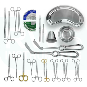 Ensemble d'instruments de chirurgie manuelle de 27 pièces - Kit de chirurgie mineure professionnel en acier inoxydable avec lames de scalpel gratuites - Product Image 1