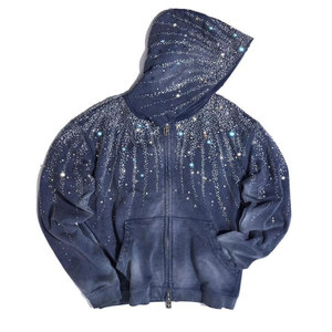 Unique Style Rhinestone Hoodies Men's Glitter Oversized Hoodies <b>Sparkly</b> <b>Long</b> <b>Sleeve</b> Shirts Party Hooded Sweatshirts <b>Tops</b> - Product Image 4