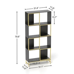 Libreria a 4 Ripiani per Spazi Ristretti, Scaffale Angolare Espositivo per Soggiorno - Product Image 3