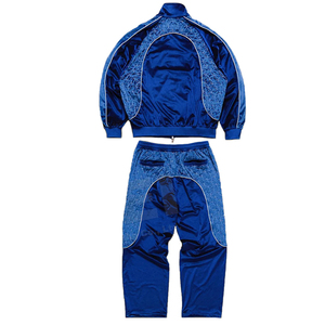 Custom Black Zip-<b>Up</b> Velvet Casual Solid Men's Hooded Tracksuit Velour Sweatpants Midweight Eco-Friendly Breathable Plus Size - Product Image 2