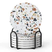 Sous-verres en résine époxy écologiques de luxe modernes carrés personnalisés avec logo Casglow Heritage, diamètre 300 mm, épaisseur 5 mm