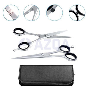Ensemble de ciseaux de barbier professionnels en acier inoxydable super tranchants pour droitiers avec étui – Ciseaux de coiffure et d'éclaircissement pour salon - Product Image 6