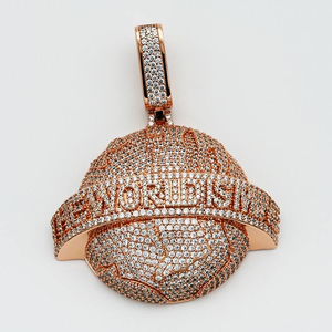 Pendentif Iced Out World Is Yours en Moissanite et Diamant, Argent 925, Collier Statement Hip Hop - Product Image 4