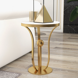 Home Innovative Style Luxury Furniture <b>Marble</b> <b>Top</b> Round <b>Side</b> <b>Table</b> for Living Room, Hotel, Office Home Designer Corner <b>Table</b> - Product Image 1