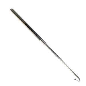 Instrumento Quirúrgico Veterinario de Acero Inoxidable con Gancho Snook y Extremo Esférico para la Eliminación de Ovarios en Procedimientos de Esterilización Animal - Product Image 3