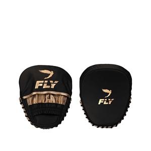 Mitaines de boxe Fly Focus Mitt, durables, protectrices, pour l'entraînement, toutes saisons, en cuir PU noir et doré, mousse EVA, respirantes - Product Image 3