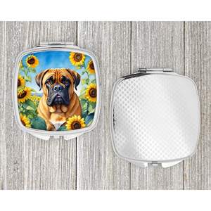 Bullmastiff Sunflowers Compact Folding Handheld <b>Travel</b> <b>Makeup</b> <b>Mirror</b> Pocket-sized Decorative Gift for Women and Girls - Product Image 4