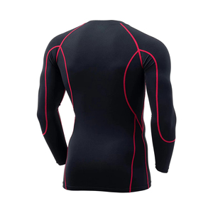 Camiseta de compresión ligera de alta calidad para hombre, manga larga, para gimnasio, con diseño liso, para adultos y jóvenes. - Product Image 2