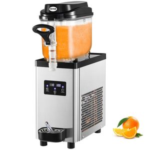 Distributeur de boissons glacées commercial 300W 110V en acier inoxydable pour margaritas et smoothies, machine à slushy à cuve unique 6L/1,6 gallons, 25 tasses - Product Image 1