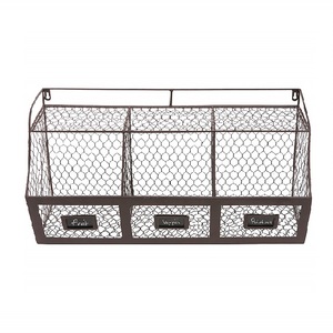 Iron <b>Wall</b> Hanging <b>Basket</b> For Contemporary Home Decoration And Multipurpose <b>Storage</b> Organizer - Product Image 3