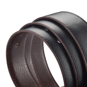 Ceinture Classique et Élégante pour Homme, Réglable, Boucle en Cuivre Noir, Motif Uni, Écologique, Vintage, Décontractée, Logo Personnalisé, Cuir de Vachette, 3,8 CM - Product Image 6