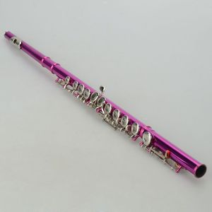Flauto da Concerto in Cupronickel C 16 con Fori Aperti, Colore Rosso Rosa - Product Image 6