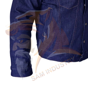 Premium Quality Men <b>Denim</b> <b>Jackets</b> with Button Closure Stylish Design Regular Sleeve Comfortable Men's <b>Denim</b> <b>Jackets</b> - Product Image 5
