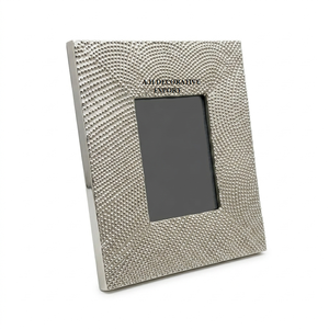 Handcrafted Textured Silver <b>Photo</b> <b>Frame</b> Sunburst Pattern Decorative Picture <b>Frame</b> Premium Metallic Tabletop <b>Frame</b> for Luxury - Product Image 2
