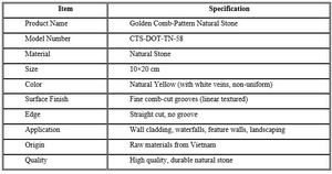 Piedra Natural con Patrón de Peine Dorado - Product Image 4