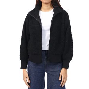 Veste polaire classique noire pour femme, chaude, en sherpa, avec fermeture éclair intégrale, pour l'extérieur, style streetwear, OEM ODM - Product Image 1