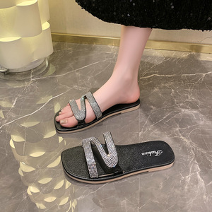 Sandales plates en strass pour femmes - Product Image 2