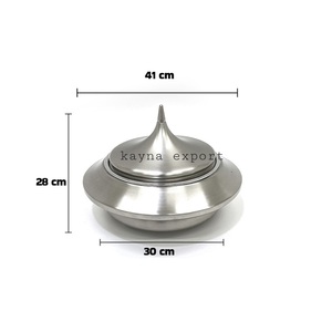 Calentador de Comida Tipo Majlis de Acero Inoxidable 201, con Tapa Abombada, Capacidad de 3L, Calentamiento con Alcohol, Inyección Manual de Vapor, Estilo Árabe de Lujo - Product Image 3