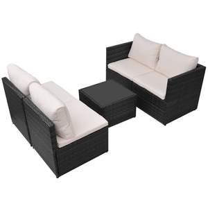 Ensemble de meubles de jardin blanc crème et noir pour patio - Product Image 6