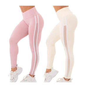 Leggings pour femmes à taille haute élastique, logo personnalisé OEM, couleur unie, séchage rapide, respirant, tricoté, vêtements de sport, prix abordable - Product Image 1